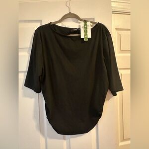 Cider Black Women's Top with Scrunched Sides